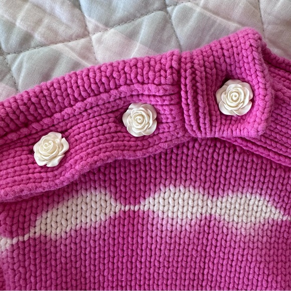 LoveShackFancy Tie Dye Chunky Knit Sweater Pink Size L - Picture 3 of 14